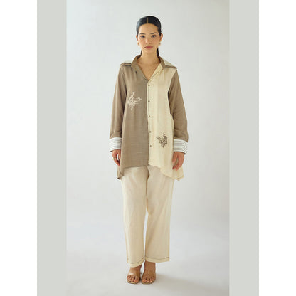 Basanti Kapde aur Koffee The Ivory Sandscript Muslin Shirt