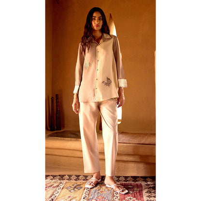 Basanti Kapde aur Koffee The Ivory Sandscript Muslin Shirt