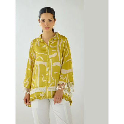 Basanti Kapde aur Koffee Citrus Maze Muslin Shirt