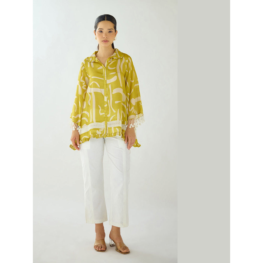 Basanti Kapde aur Koffee Citrus Maze Muslin Shirt