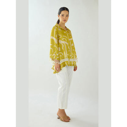 Basanti Kapde aur Koffee Citrus Maze Muslin Shirt