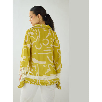 Basanti Kapde aur Koffee Citrus Maze Muslin Shirt