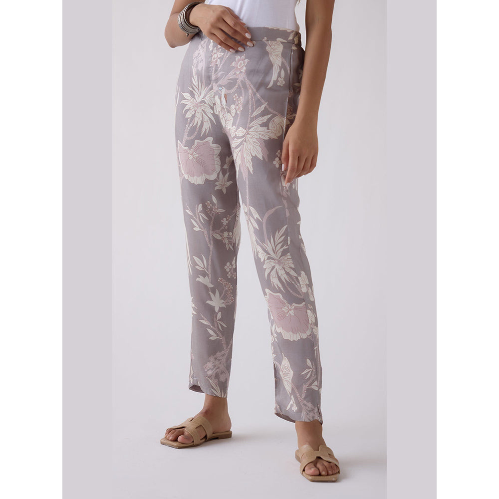 Basanti Kapde aur Koffee Grey Straight-Fit Printed Pant