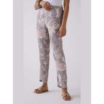 Basanti Kapde aur Koffee Grey Straight-Fit Printed Pant