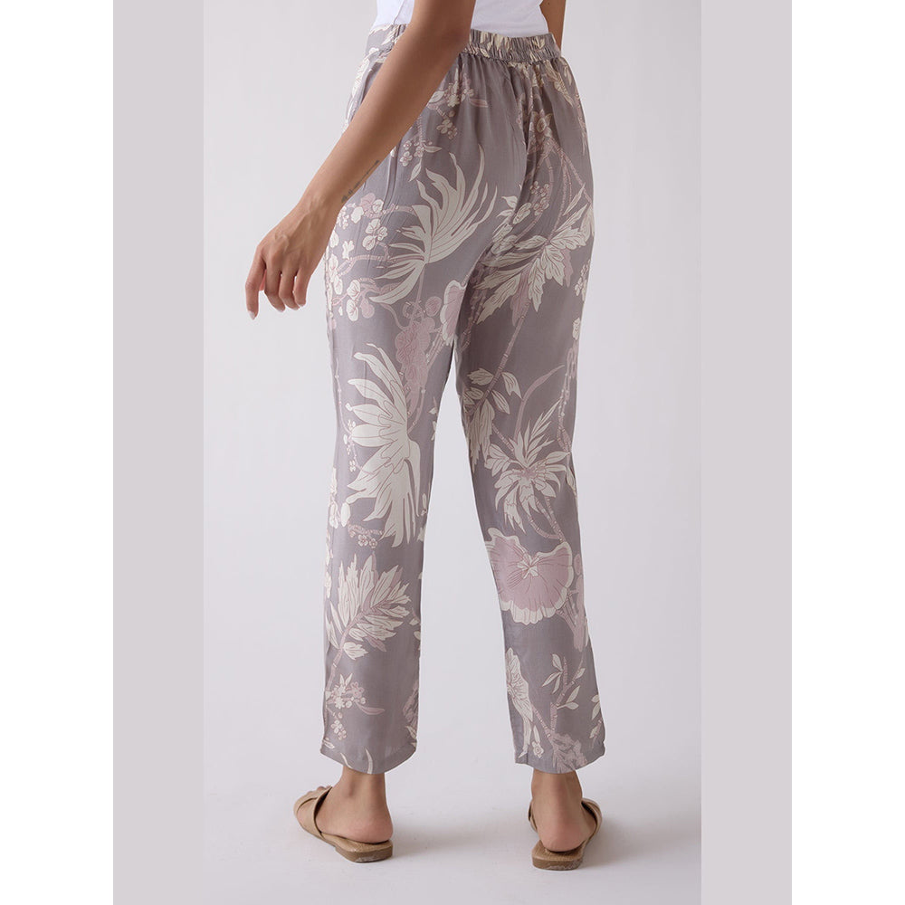 Basanti Kapde aur Koffee Grey Straight-Fit Printed Pant