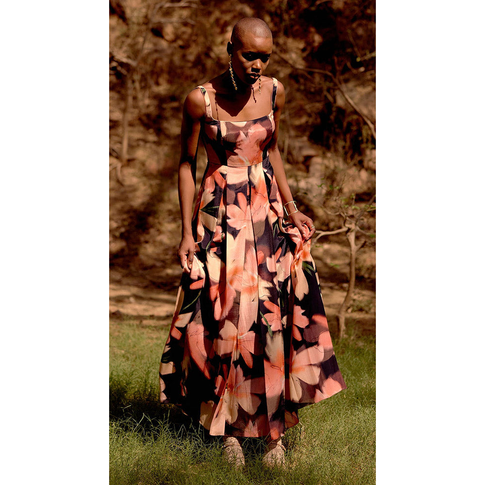 Basanti Kapde aur Koffee The Midnight Flora Muslin Dress
