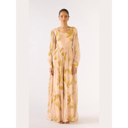 Basanti Kapde aur Koffee Beige Georgette Jumpsuit