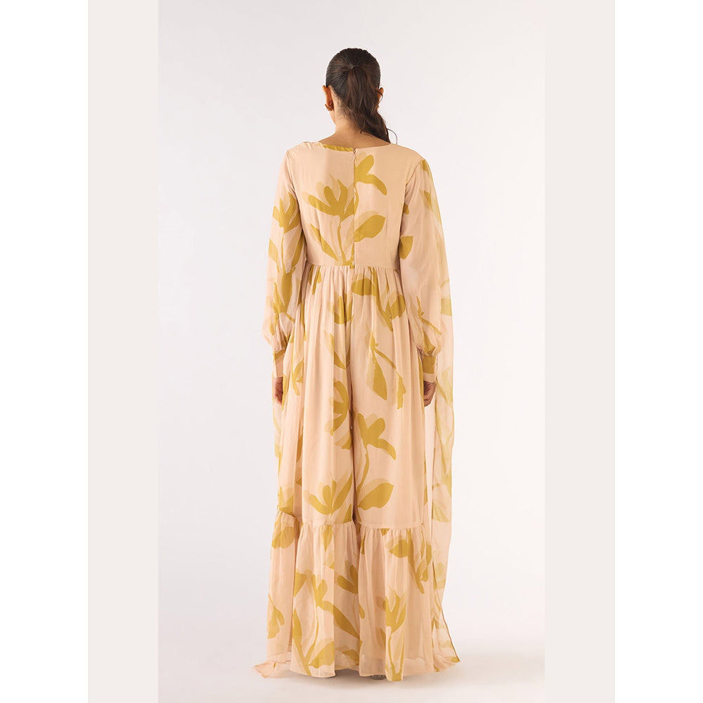 Basanti Kapde aur Koffee Beige Georgette Jumpsuit