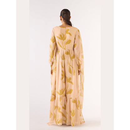 Basanti Kapde aur Koffee Beige Georgette Jumpsuit