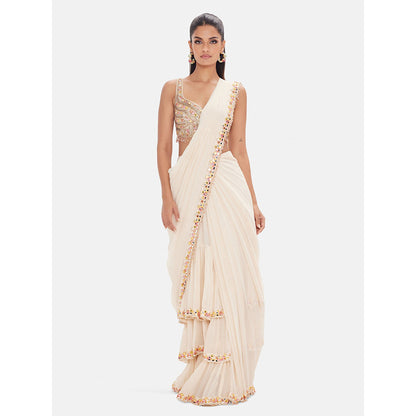 Basanti Kapde aur Koffee The Prism Symphony Drape Saree with Stitched Blouse