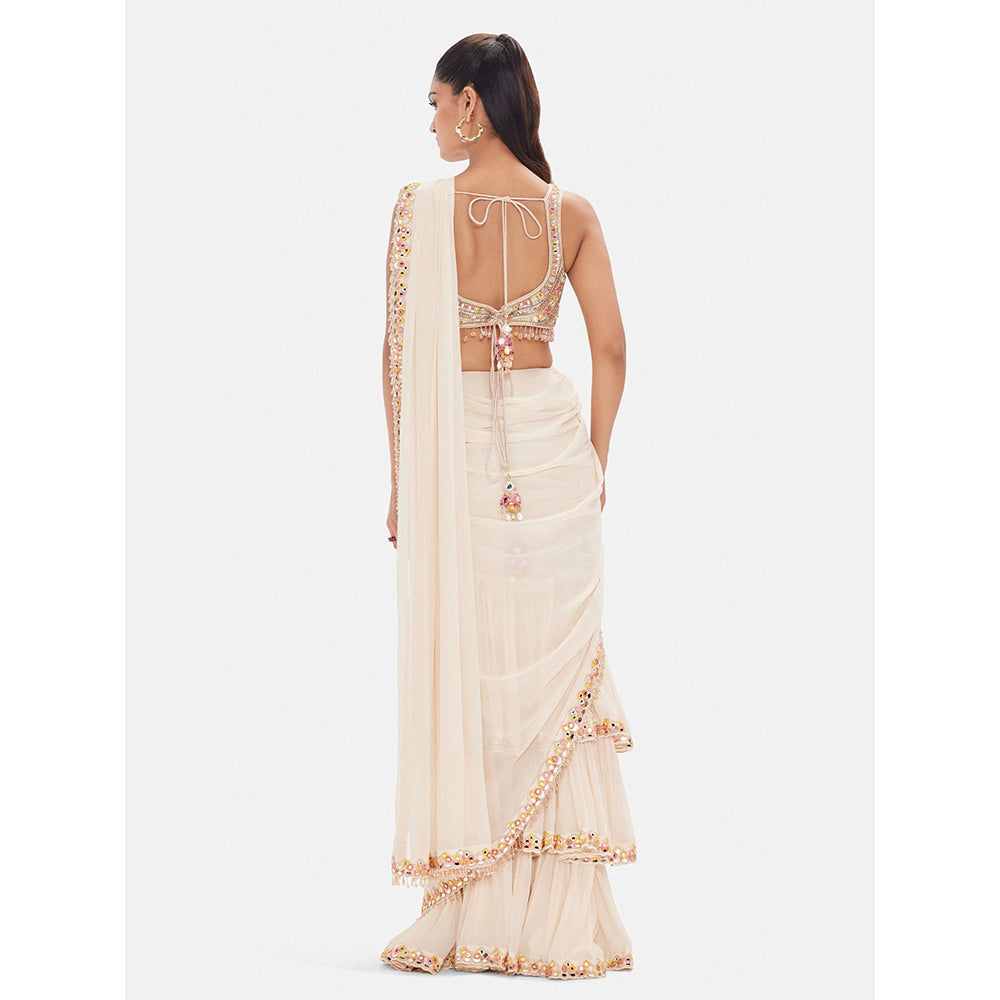 Basanti Kapde aur Koffee The Prism Symphony Drape Saree with Stitched Blouse