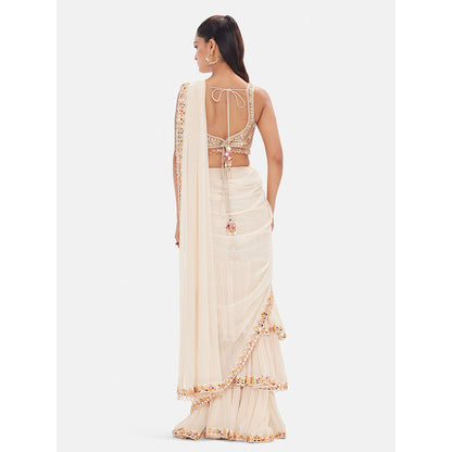 Basanti Kapde aur Koffee The Prism Symphony Drape Saree with Stitched Blouse