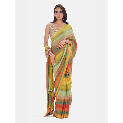 Basanti Kapde aur Koffee The Desert Prism Saree With Stitched Blouse