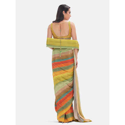 Basanti Kapde aur Koffee The Desert Prism Saree With Stitched Blouse