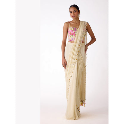 Basanti Kapde aur Koffee The Camilia Grace Draped Saree with Corset Stitched Blouse