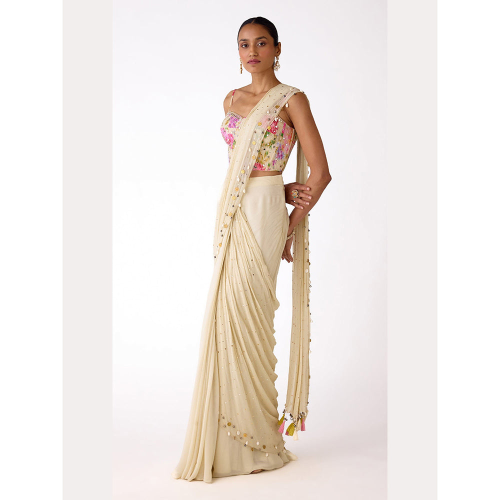 Basanti Kapde aur Koffee The Camilia Grace Draped Saree with Corset Stitched Blouse