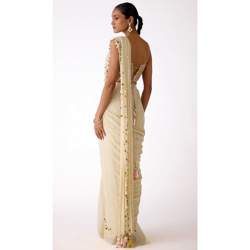 Basanti Kapde aur Koffee The Camilia Grace Draped Saree with Corset Stitched Blouse