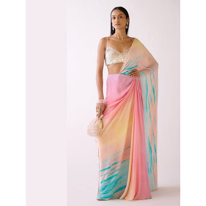 Basanti Kapde aur Koffee The Sandscape Draped Saree with Stitched Blouse