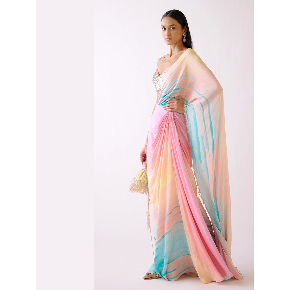 Basanti Kapde aur Koffee The Sandscape Draped Saree with Stitched Blouse