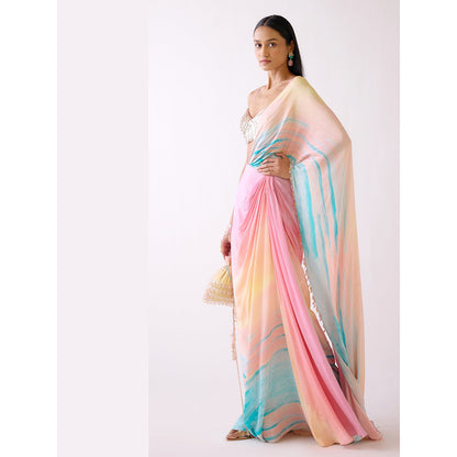 Basanti Kapde aur Koffee The Sandscape Draped Saree with Stitched Blouse
