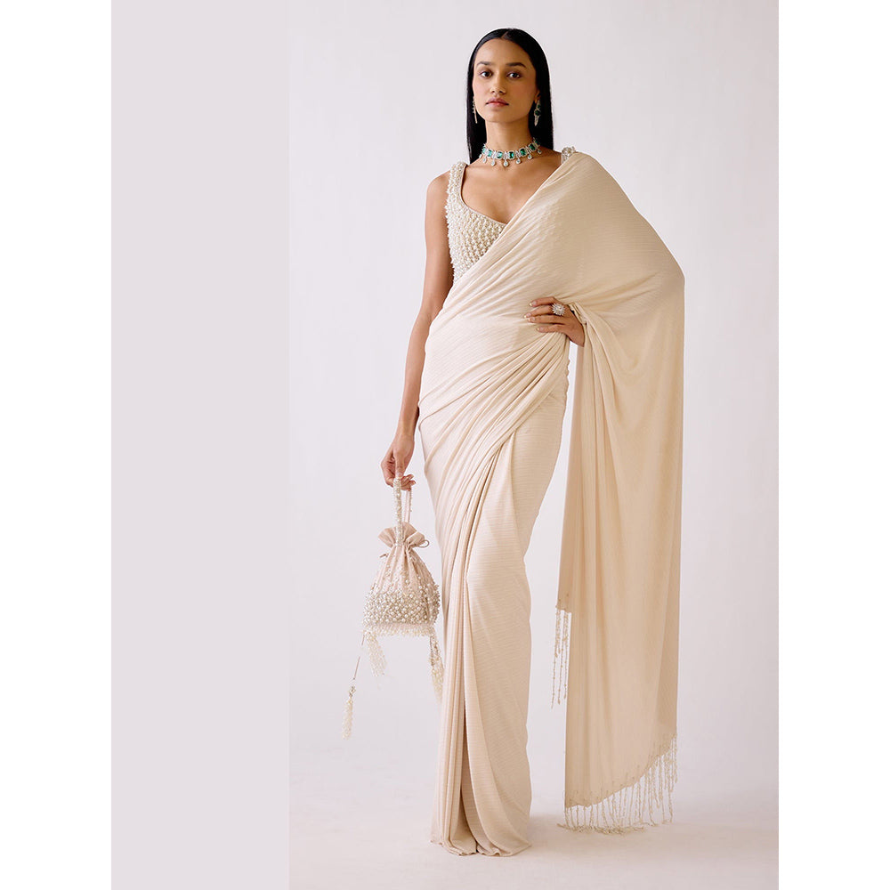 Basanti Kapde aur Koffee The Sundowner Glam Draped Saree with Stitched Blouse