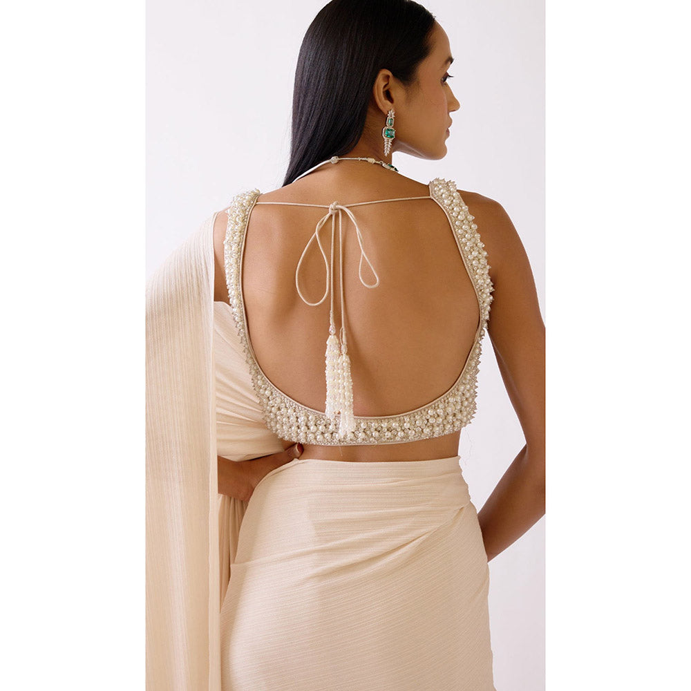 Basanti Kapde aur Koffee The Sundowner Glam Draped Saree with Stitched Blouse