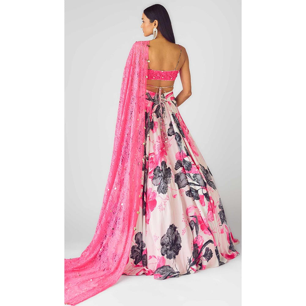 Basanti Kapde aur Koffee The Wildflower Euphoria Pink Lehenga with Stitched Blouse and Dupatta