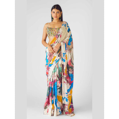 Basanti Kapde aur Koffee The Artsy Odyssey Draped Saree with Stitched Blouse