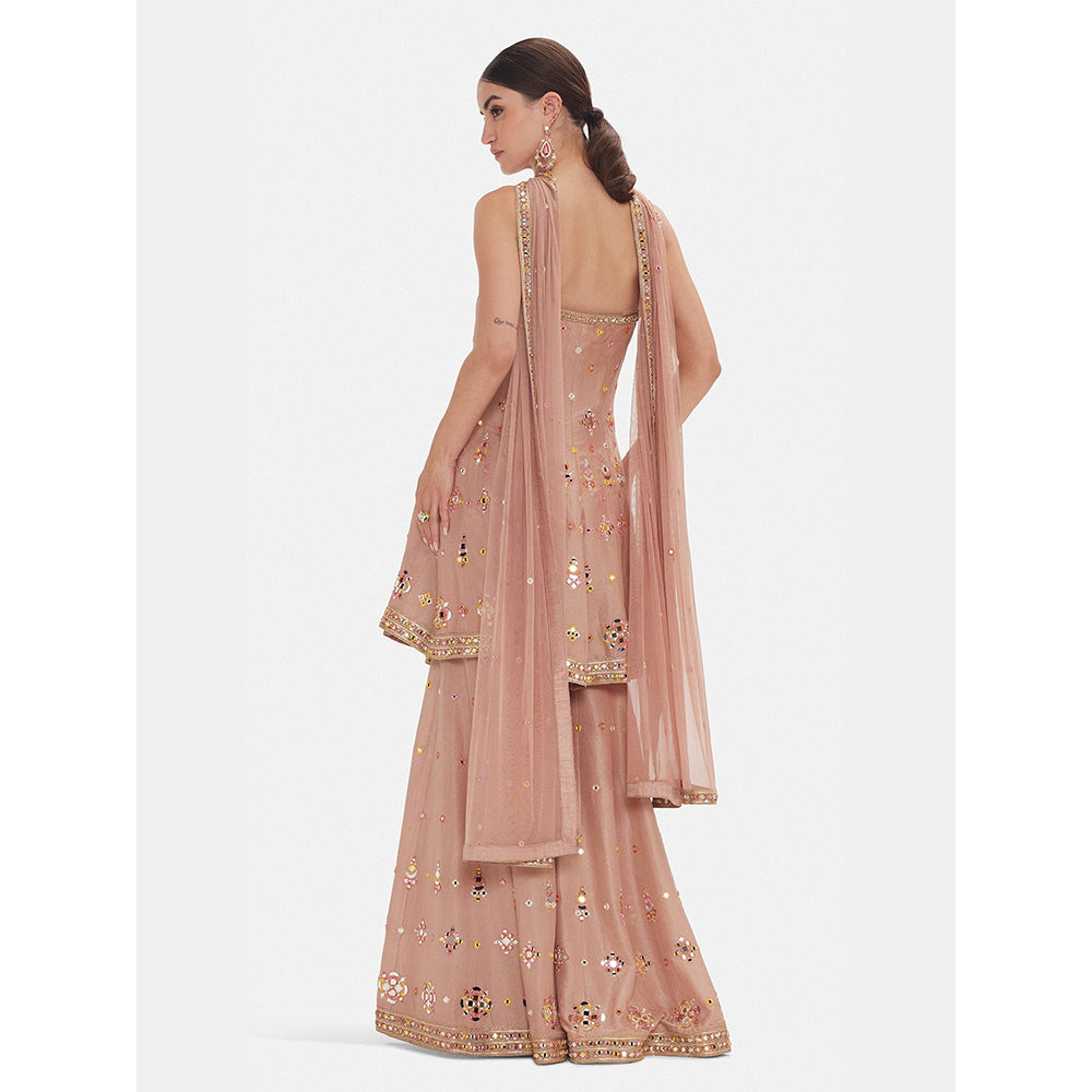 Basanti Kapde aur Koffee The Ethereal Petal Embroidered Kurta with Sharara and Dupatta