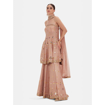 Basanti Kapde aur Koffee The Ethereal Petal Embroidered Kurta with Sharara and Dupatta