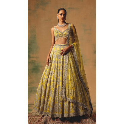 Basanti Kapde aur Koffee The Solstice Fern Lehenga And Stitched Blouse With Dupatta