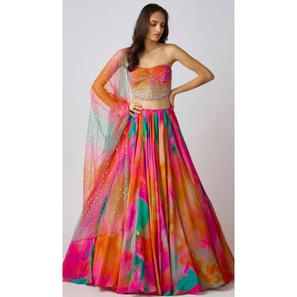 Basanti Kapde aur Koffee The Sunscape Lehenga And Stitched Blouse With Dupatta