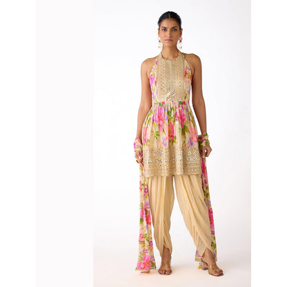 Basanti Kapde aur Koffee The Aurora Bloom Kurta with Dhoti and Dupatta
