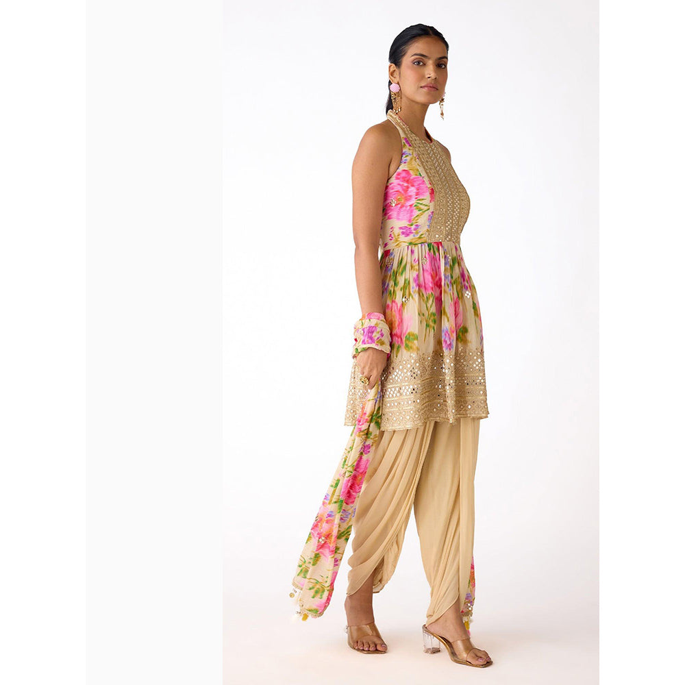 Basanti Kapde aur Koffee The Aurora Bloom Kurta with Dhoti and Dupatta
