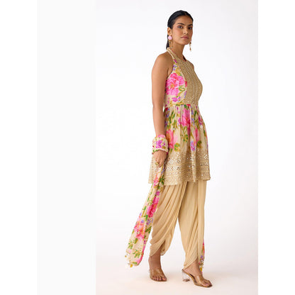 Basanti Kapde aur Koffee The Aurora Bloom Kurta with Dhoti and Dupatta