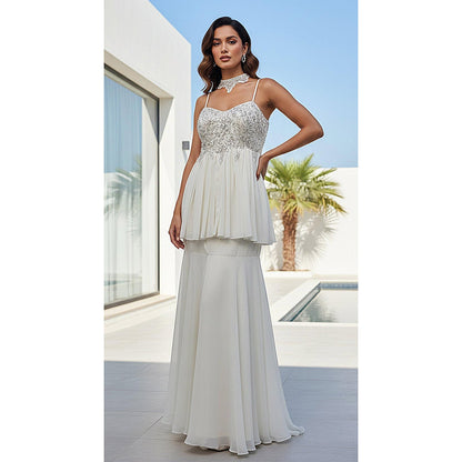 Basanti Kapde aur Koffee The Celestia Embroidered Kurta with Sharara and Dupatta