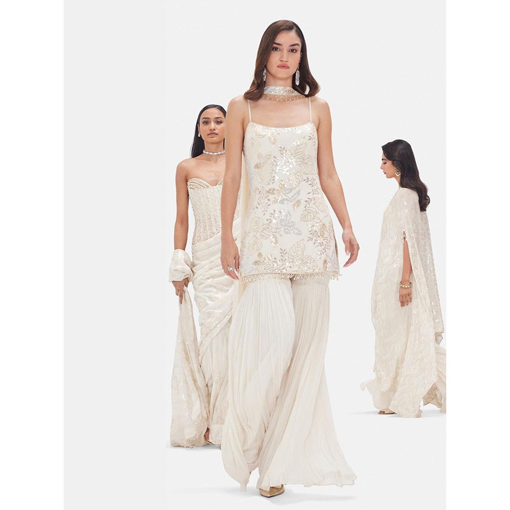 Basanti Kapde aur Koffee The Moonlit Garden Kurta with Sharara and Dupatta