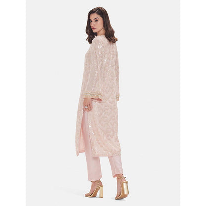 Basanti Kapde aur Koffee The Rose Shimmer Kurta with Pant and Dupatta
