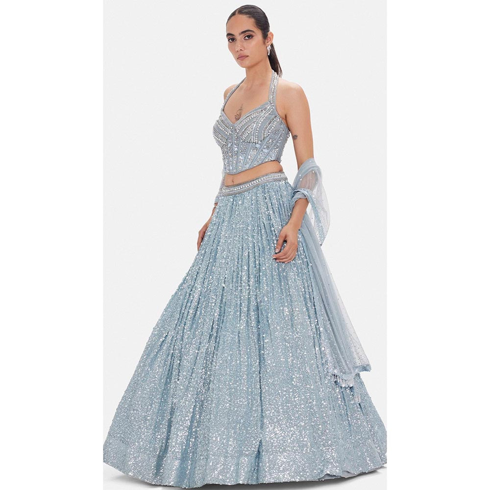 Basanti Kapde aur Koffee The Ice Comet Lehenga And Stitched Blouse With Dupatta
