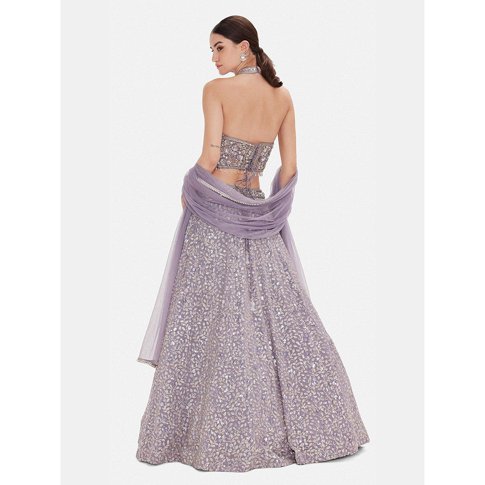 Basanti Kapde aur Koffee The Regal Lilac Lehenga And Stitched Blouse With Dupatta