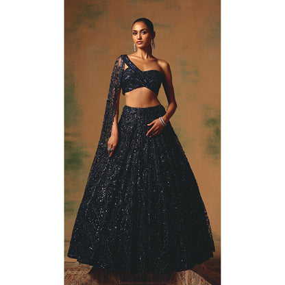 Basanti Kapde aur Koffee The Waltz Of Midnight Lehenga And Stitched Blouse With Dupatta