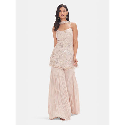 Basanti Kapde aur Koffee The Blush Garden Kurta with Sharara and Dupatta