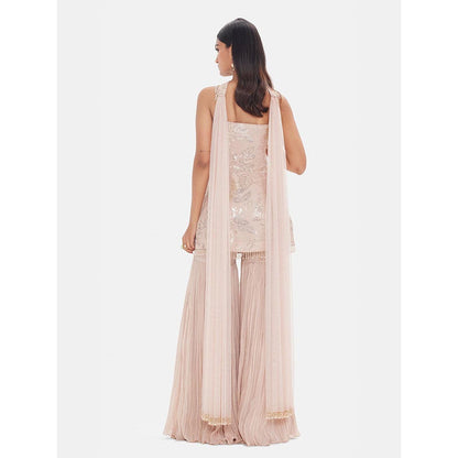 Basanti Kapde aur Koffee The Blush Garden Kurta with Sharara and Dupatta