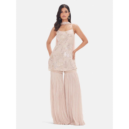 Basanti Kapde aur Koffee The Blush Garden Kurta with Sharara and Dupatta