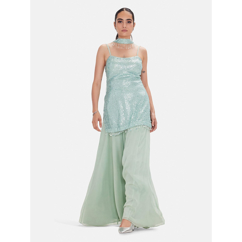 Basanti Kapde aur Koffee The Minted Nebula Kurta with Sharara and Dupatta