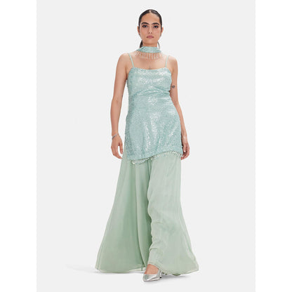 Basanti Kapde aur Koffee The Minted Nebula Kurta with Sharara and Dupatta