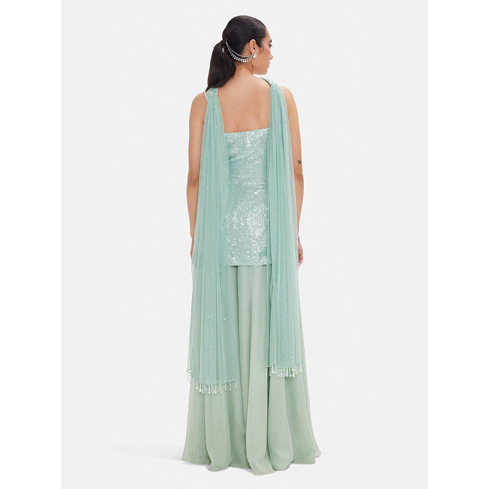 Basanti Kapde aur Koffee The Minted Nebula Kurta with Sharara and Dupatta