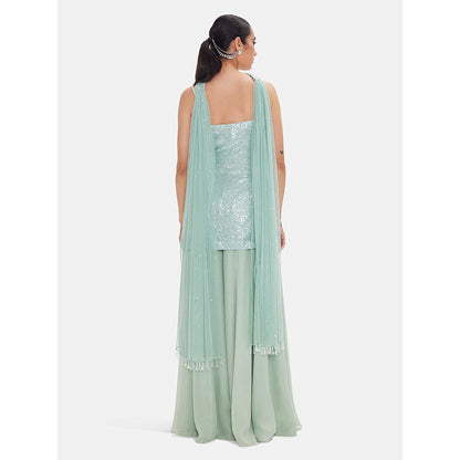 Basanti Kapde aur Koffee The Minted Nebula Kurta with Sharara and Dupatta