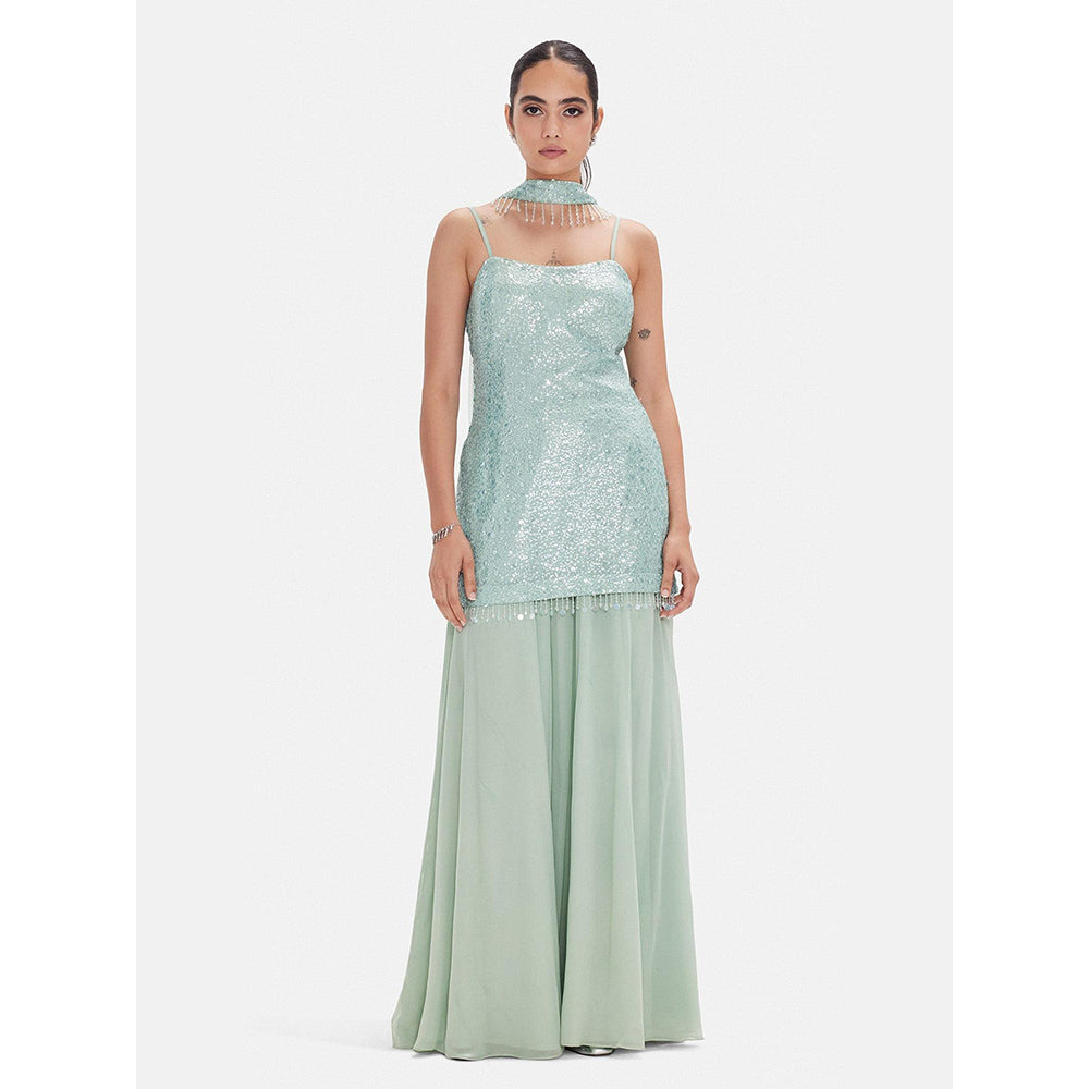Basanti Kapde aur Koffee The Minted Nebula Kurta with Sharara and Dupatta
