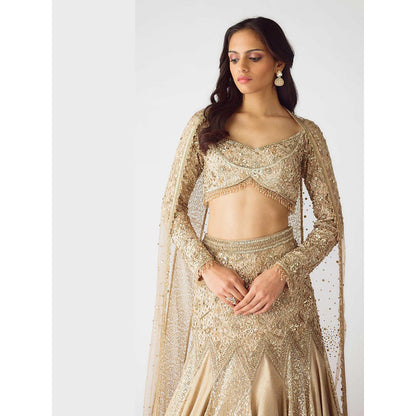 Basanti Kapde aur Koffee The Champagne Dawn Lehenga And Stitched Blouse With Dupatta